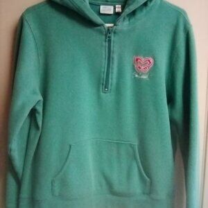 Women's & Juniors Retro Sideout 1/2 Zip Blue-Green Hoodie XL